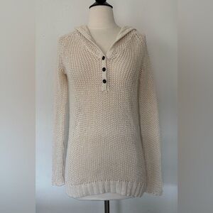 Rag & bone hoodie sweater top cotton and hemp open weave sz xs
